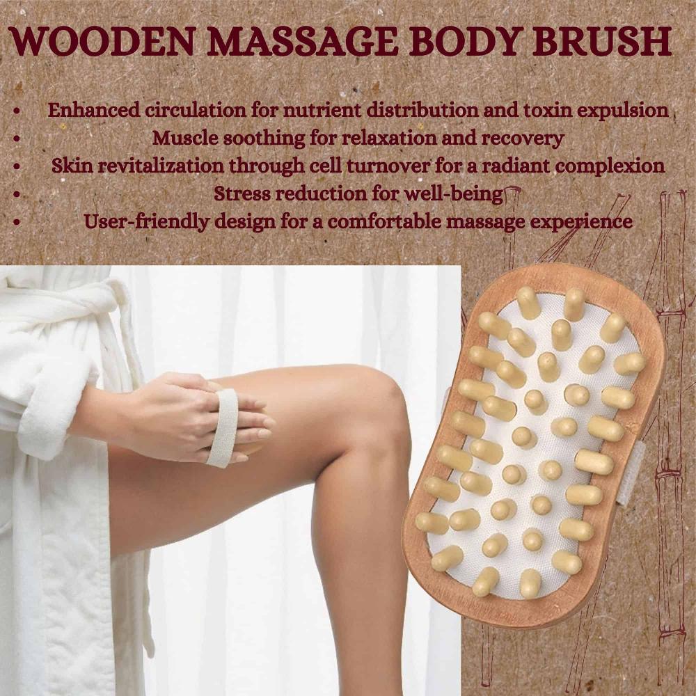 Evideco Body Care Massage Brush Well-Being Natural Wood Spa Wellness Accessories