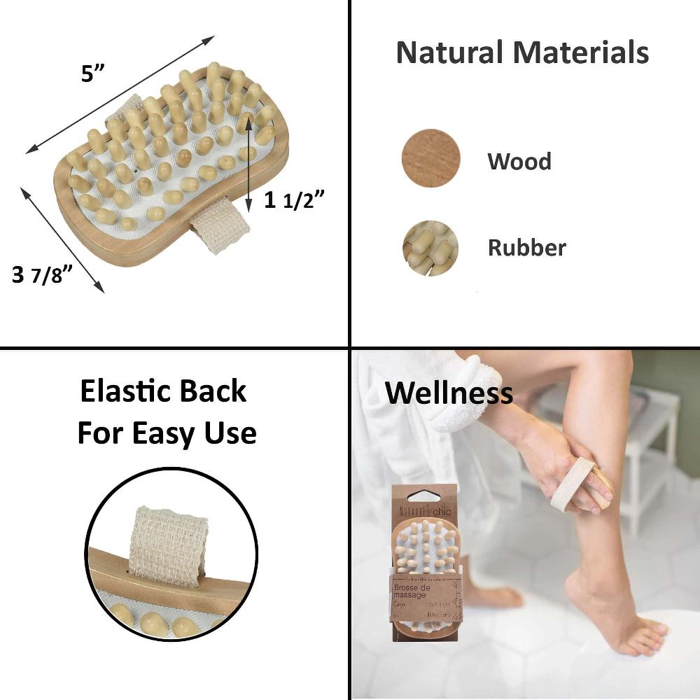 Evideco Body Care Massage Brush Well-Being Natural Wood Spa Wellness Accessories