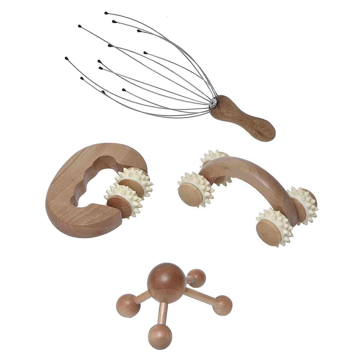 evideco Body Care Massager Handheld Well-Being Natural Wood Spa Wellness Accessories