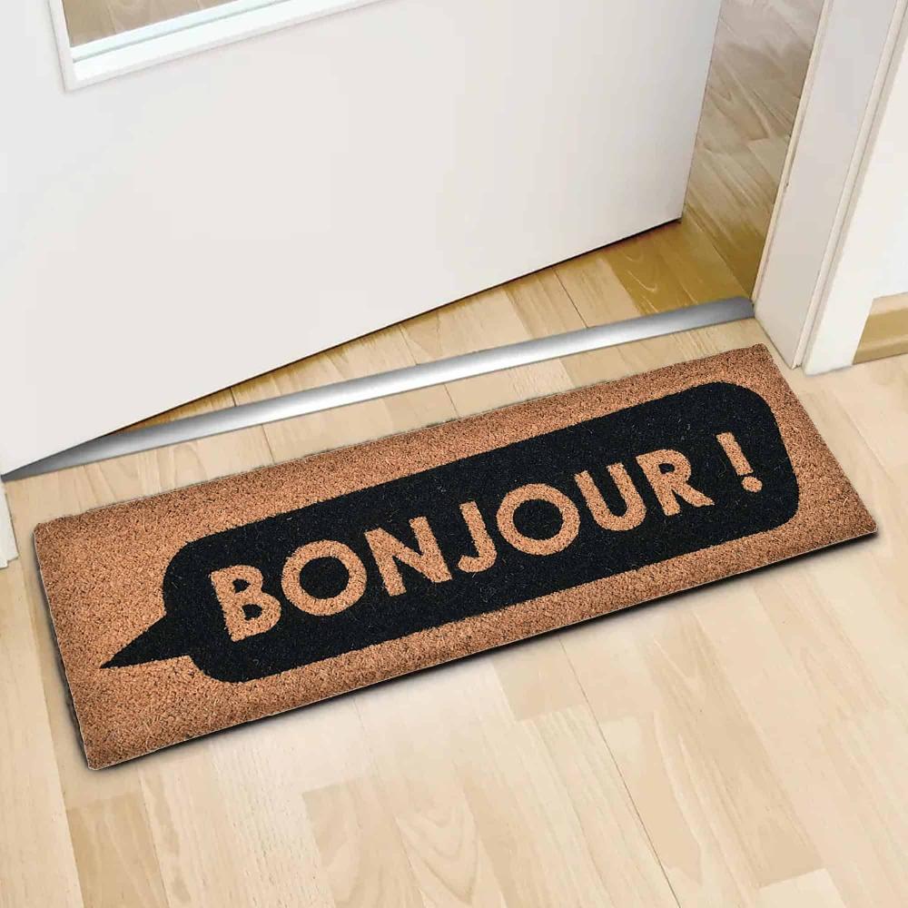 Evideco Bonjour 30×10 Long Sheltered Front Door Mat Coco Natural Home Accessories Door Mats Sheltered Door