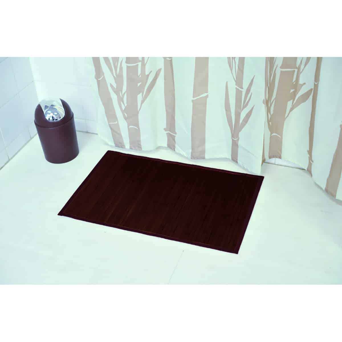 evideco Brown Bathroom Rug Bamboo Floor Mat 32″L x 20″W Bathroom Mats & Rugs Bath Rugs