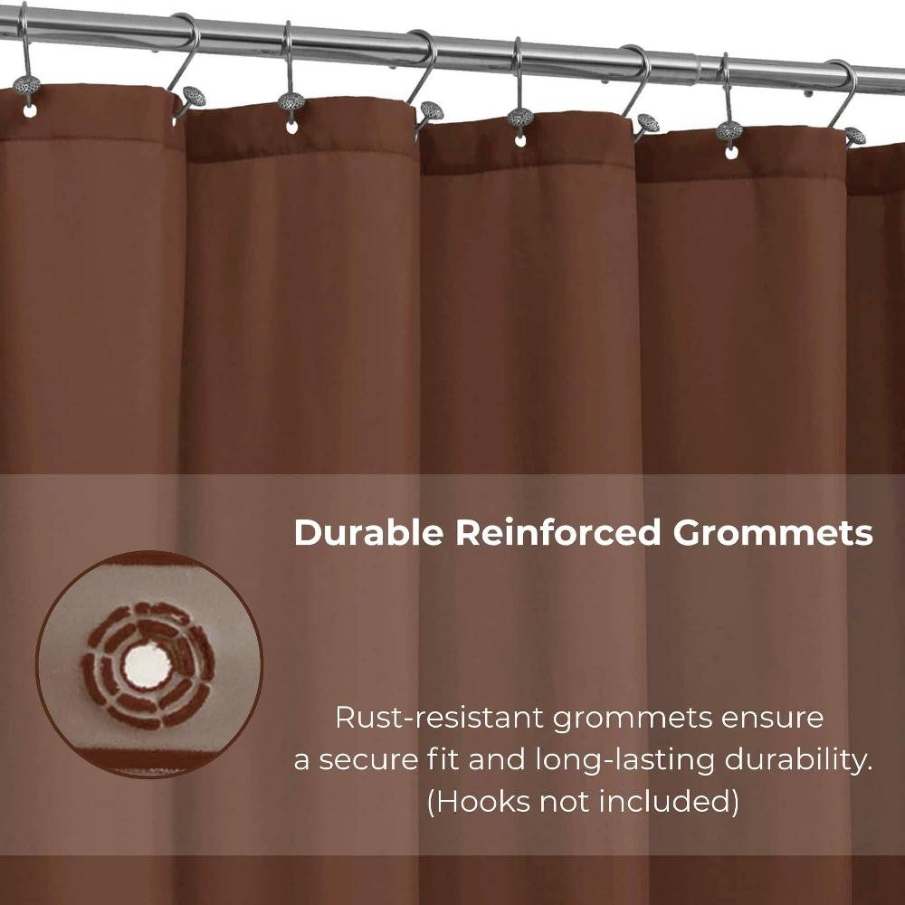 Evideco Brown Extra Long Waterproof Shower Curtain Liner 71×79 Inches Shower Accessories Shower Curtains