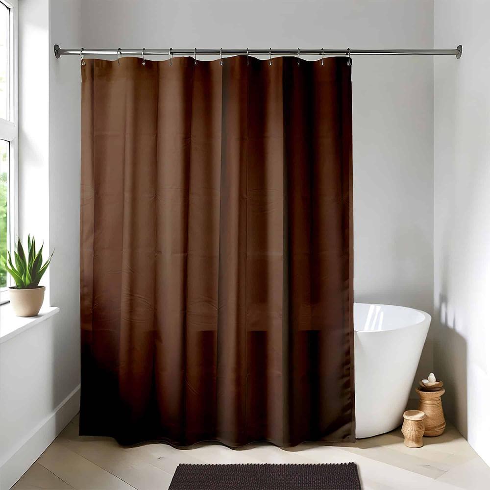 evideco Brown Extra Long Waterproof Shower Curtain Liner 71×79 Inches Shower Accessories Shower Curtains