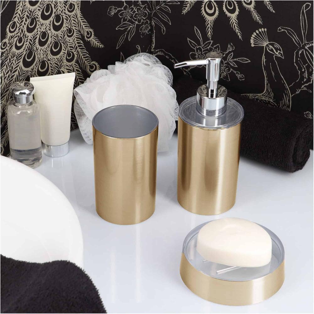 Evideco Brushed Gold Bath Hand Soap & Lotion Dispenser GOLDEN 12 FL OZ Bathroom Accessories Soap & Lotion Dispensers