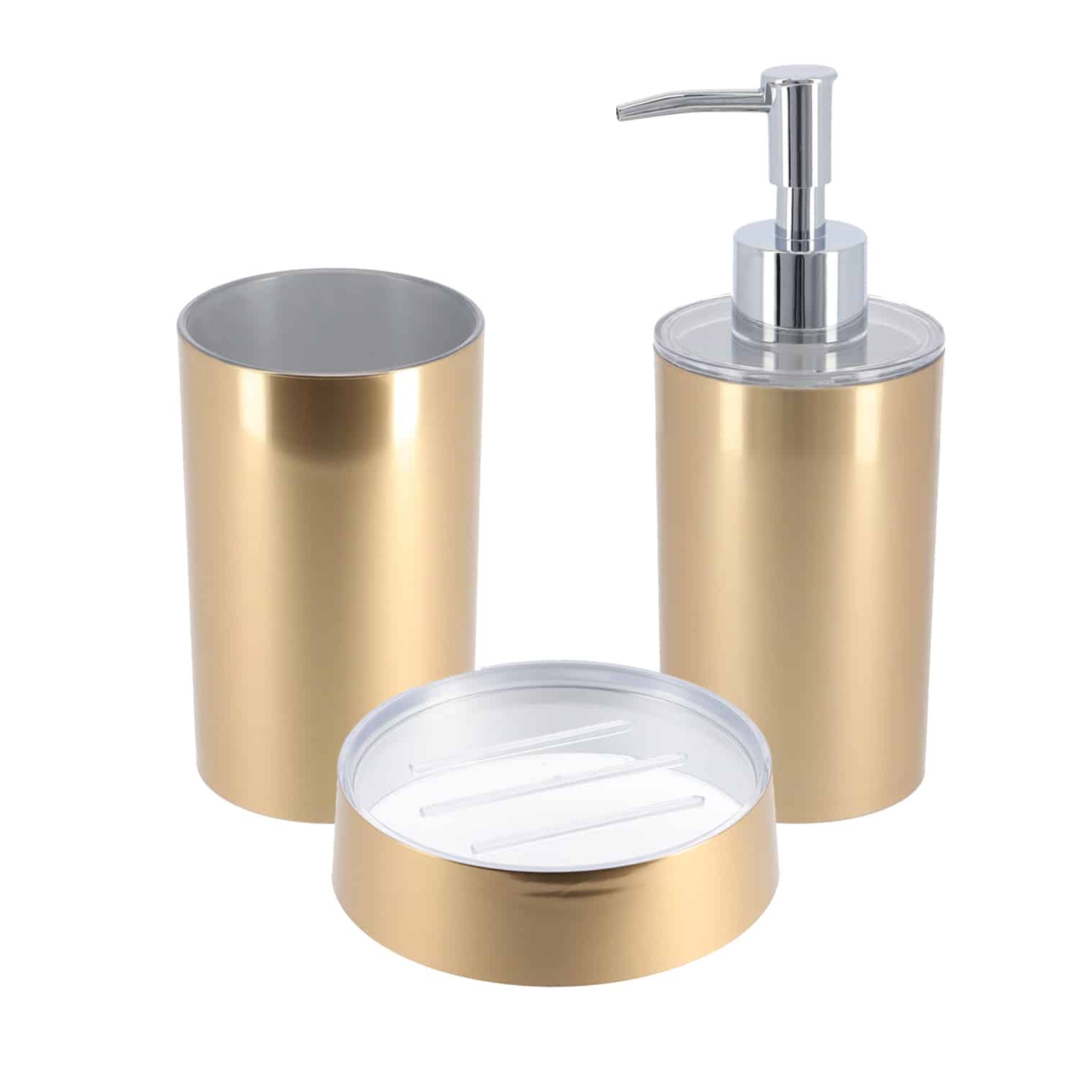 Evideco Brushed Gold Soap Dish Cup Dispenser Tray GOLDEN Bathroom Accessories Soap Dishes