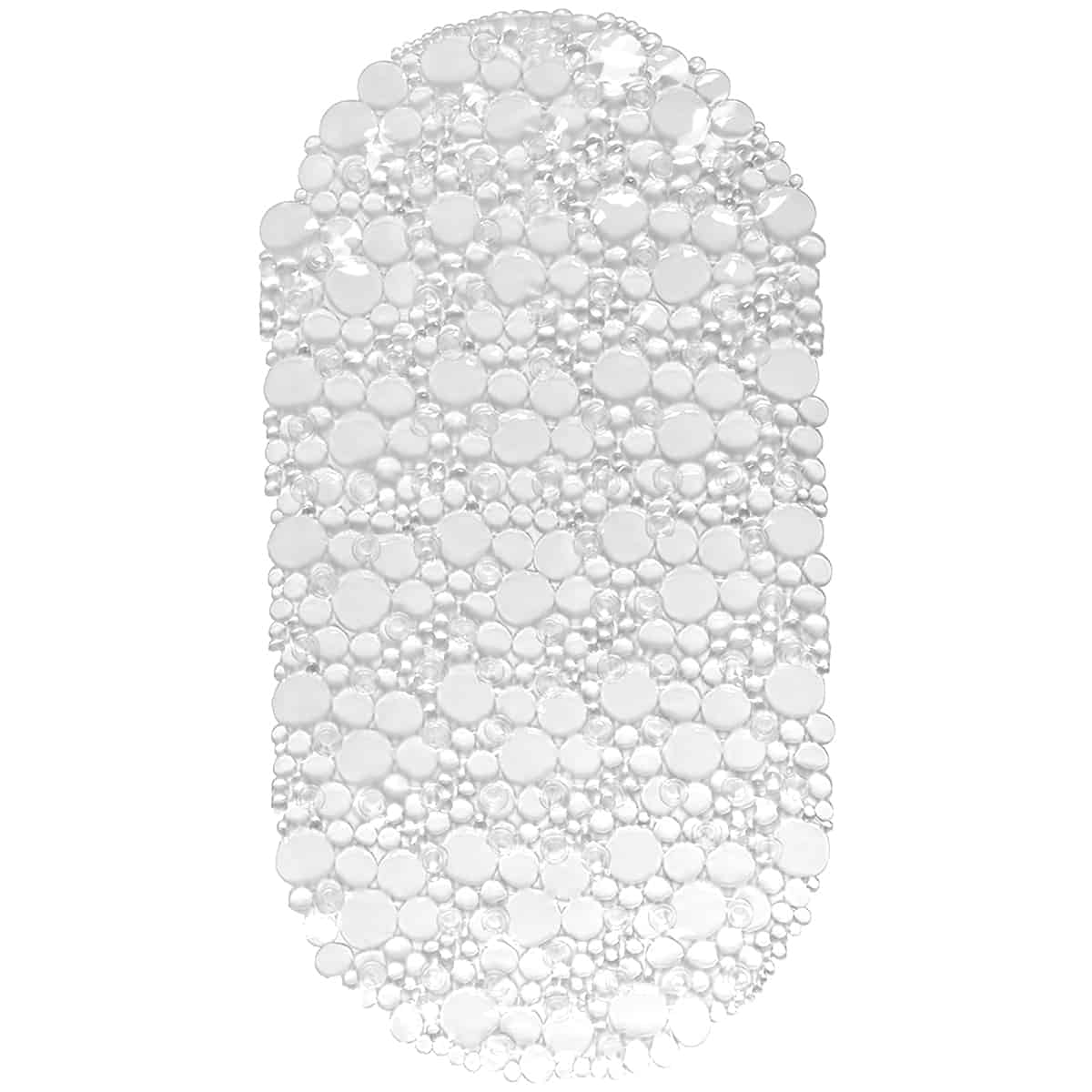 Evideco Bubbles Non-Slip Oval Bathtub Mat Clear 28 L X 15 W Bathroom Mats & Rugs Shower & Bathtub Mats