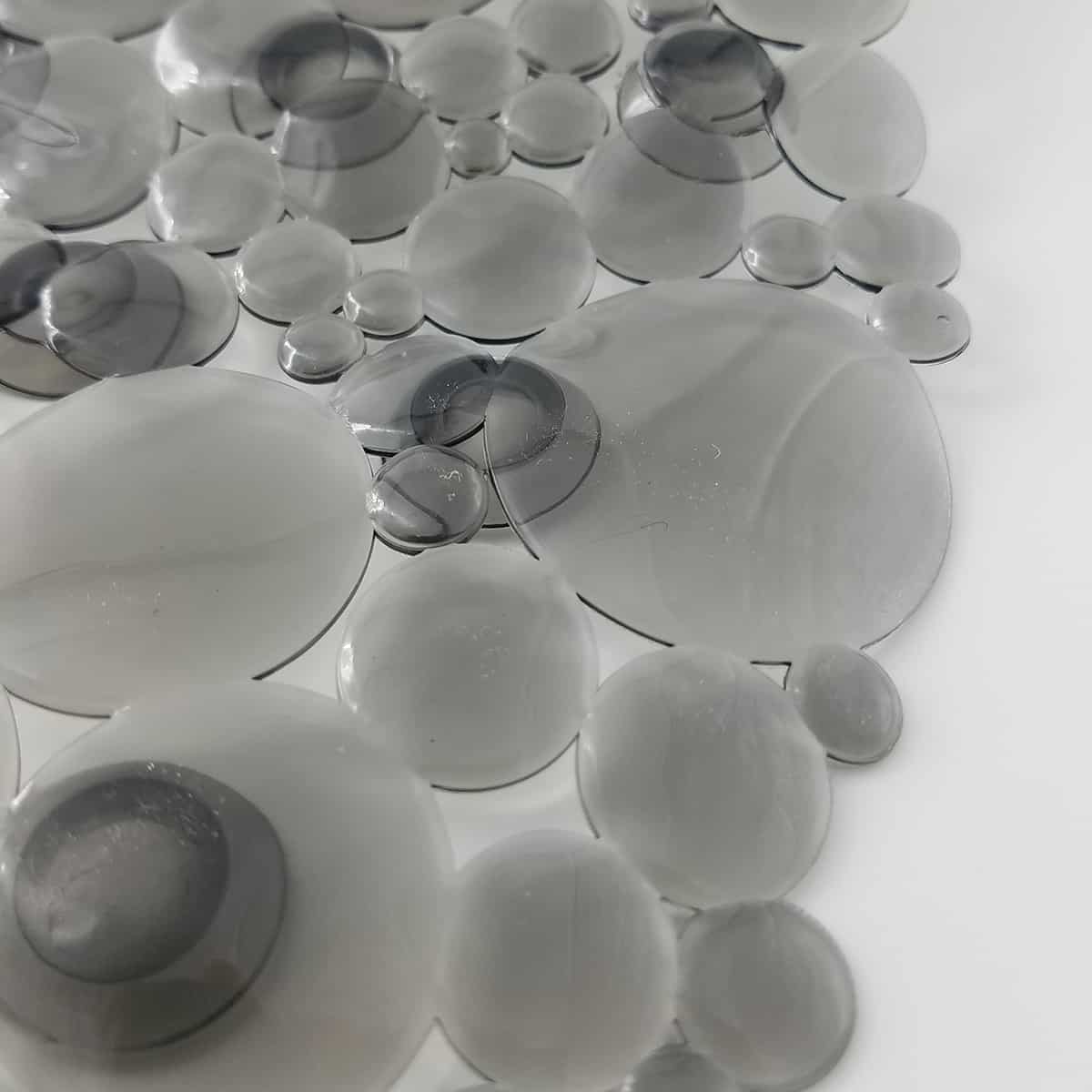 Evideco Bubbles Non-Slip Oval Bathtub Mat Clear Gray 28 L X 15 W Bathroom Mats & Rugs Shower & Bathtub Mats