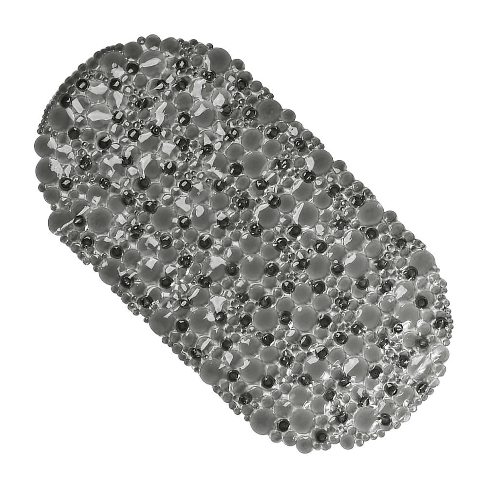 evideco Bubbles Non-Slip Oval Bathtub Mat Clear Gray 28 L X 15 W Bathroom Mats & Rugs Shower & Bathtub Mats