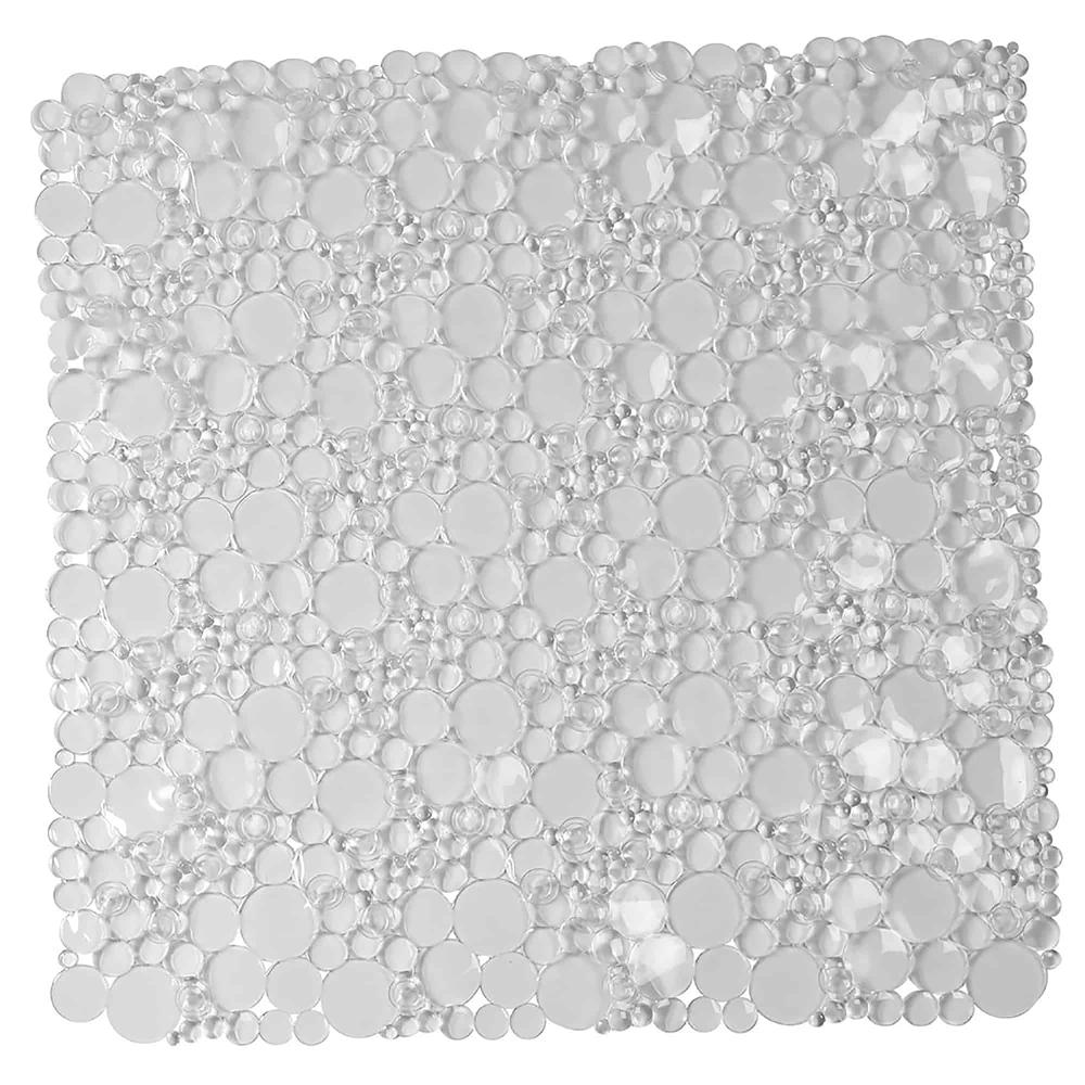 evideco Bubbles Non-Slip Square Shower Mat Clear 20″L X 20″W Bathroom Mats & Rugs Shower & Bathtub Mats