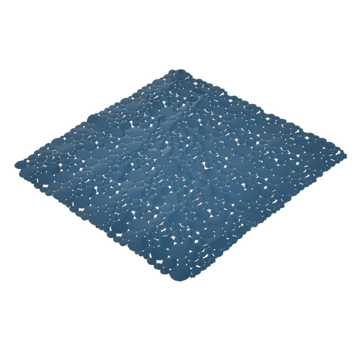 evideco Bubbles Non-Slip Square Shower Mat Solid Peacock Blue 20″L X 20″W Bathroom Mats & Rugs Shower & Bathtub Mats