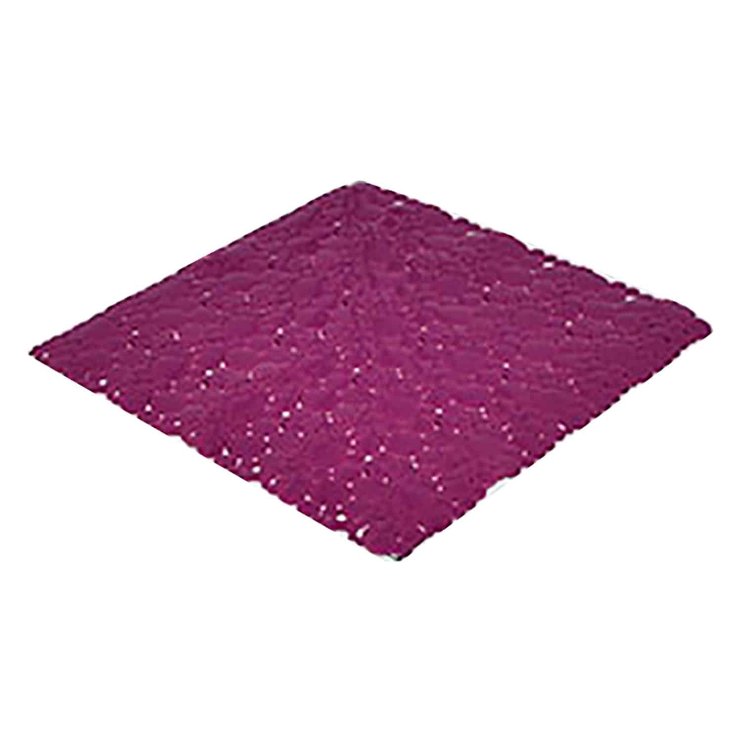 evideco Bubbles Non-Slip Square Shower Mat Solid Purple 20″L X 20″W Bathroom Mats & Rugs Shower & Bathtub Mats