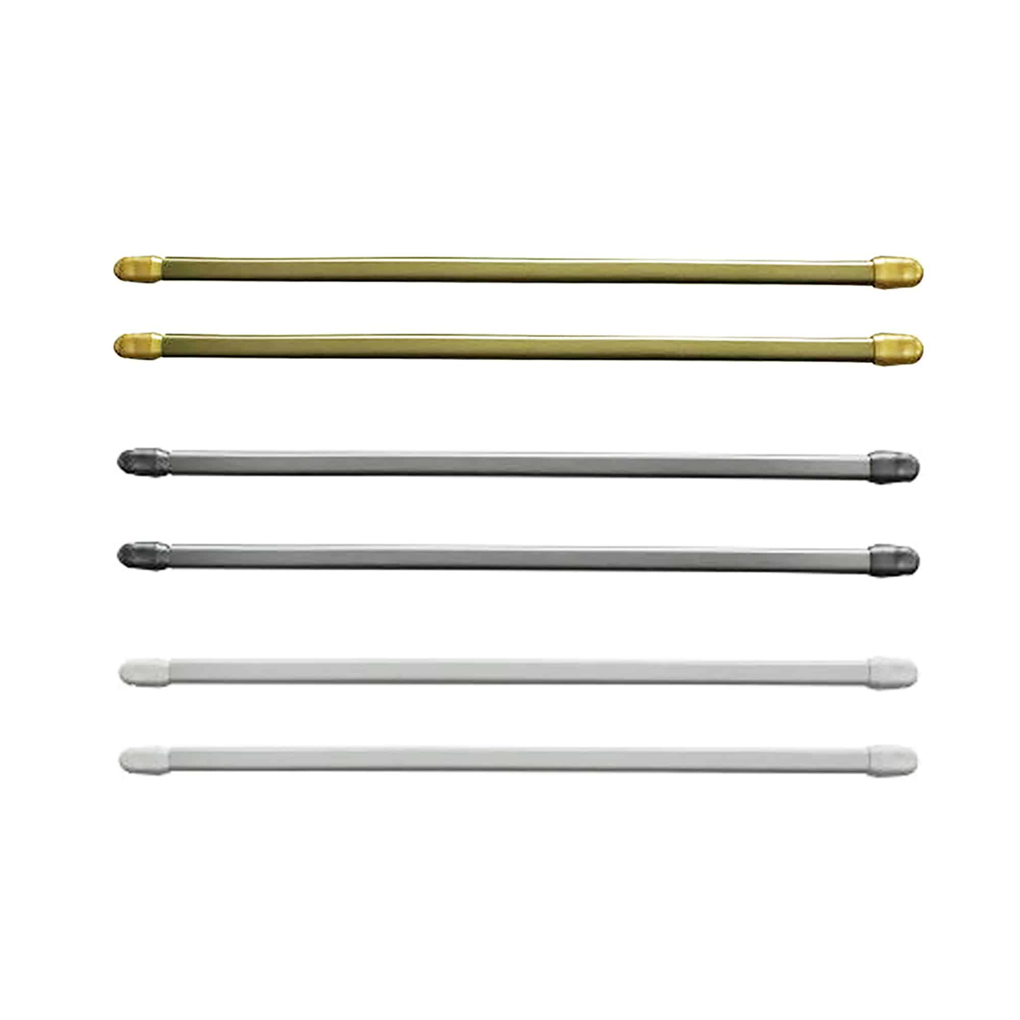 Evideco Bundle 2 White Cafe Curtain Rods 12″ To 16″ And 4 Self Adhesive Hooks Clear Home Accessories Kitchen & Cafe Rods