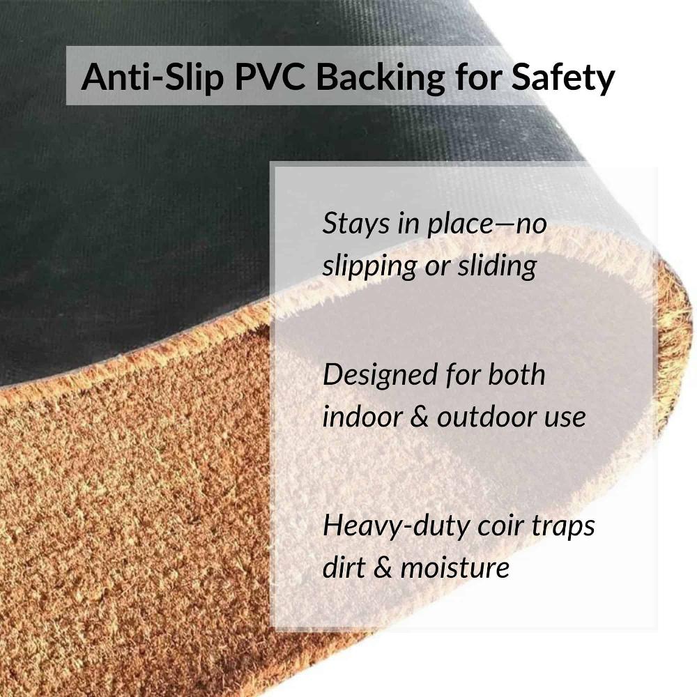 Evideco Chic Leopard Heart Welcome Mat – 30×18 Inches Natural Coir Front Door Mat Home Accessories Door Mats