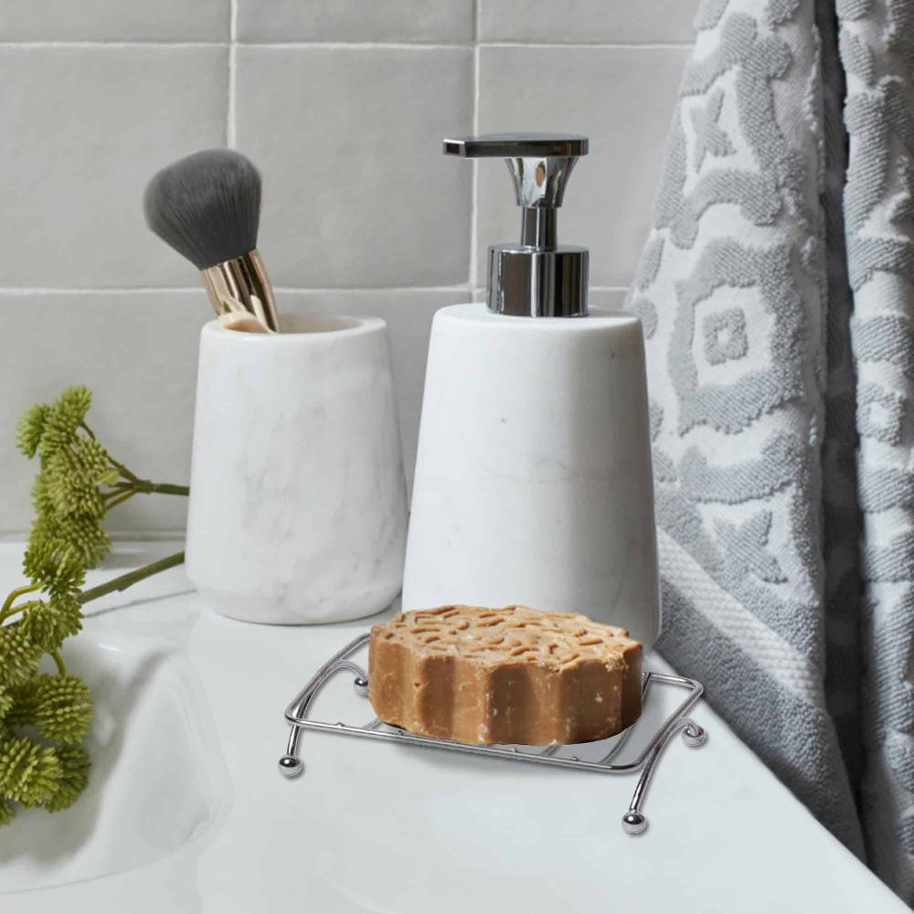 evideco Chrome Metal Wire Soap Dish Holder Self-Draining Bathroom Accessories Soap Dishes