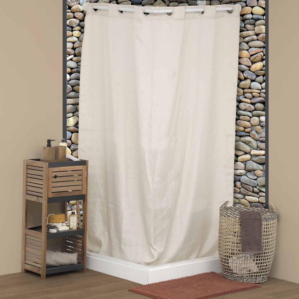 Evideco Compact Bathroom Storage Cabinet With Open Shelves And Vented Door Brown And Gray – Elements Collection Bathroom Storage & Furniture Floor Cabinets