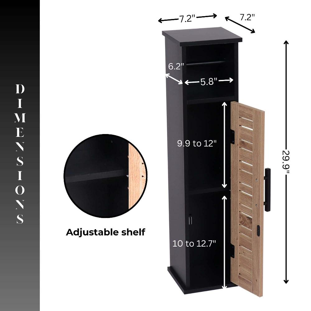 Evideco Compact Toilet Paper Storage Cabinet With Dispenser Holds Up To 6 Rolls Black And Brown – Bergen Collection Bathroom Storage & Furniture Toilet Paper Reserve