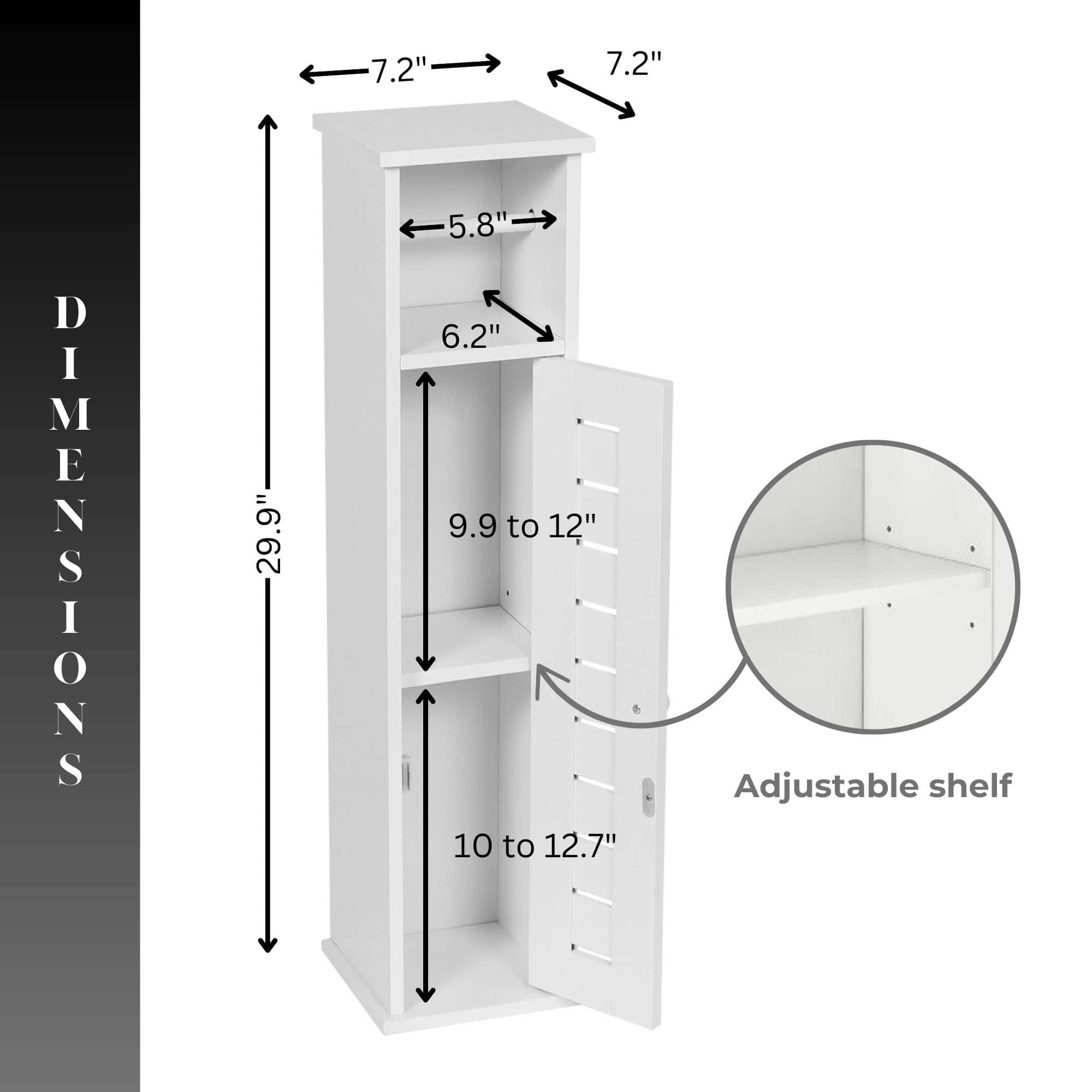 Evideco Compact Toilet Paper Storage Cabinet With Dispenser Holds Up To 6 Rolls Santorin Collection Bathroom Storage & Furniture Toilet Paper Reserve