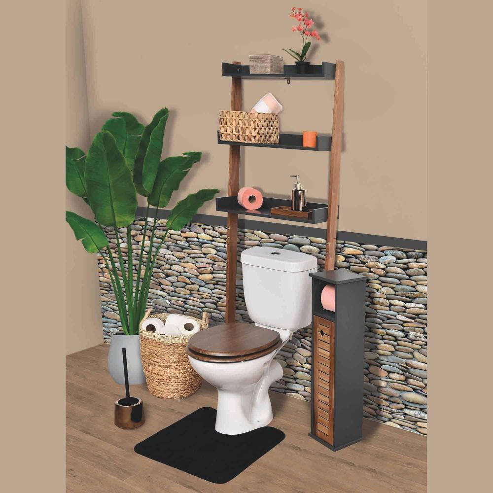 Evideco Compact Toilet Paper Storage Cabinet With Dispenser Holds Up To 6 Rolls Brown And Gray – Elements Collection Bathroom Storage & Furniture Toilet Paper Reserve