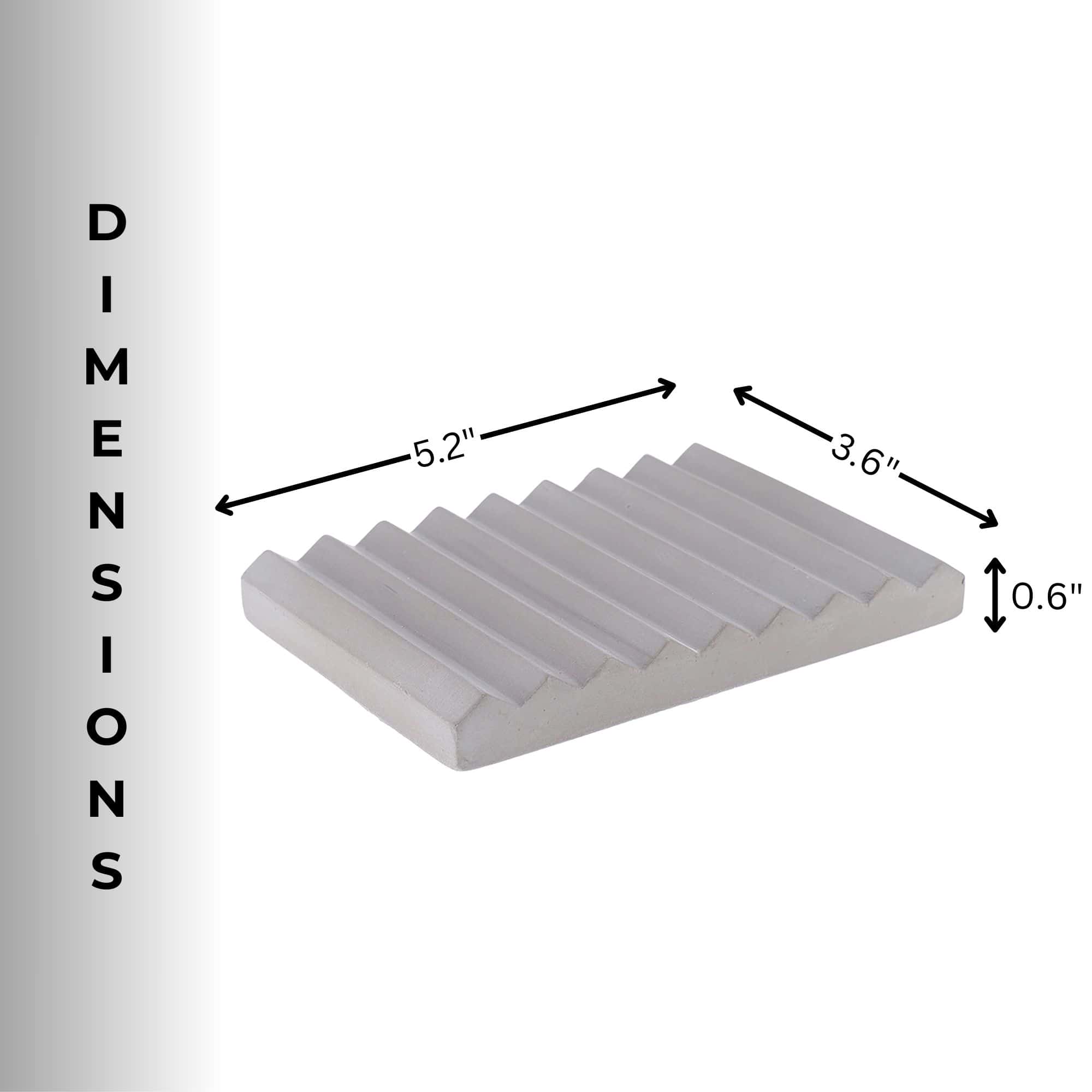 Evideco Concrete Cement Hand Soap Dish Ribbed Drainage Design Gray Bathroom Accessories Soap Dishes