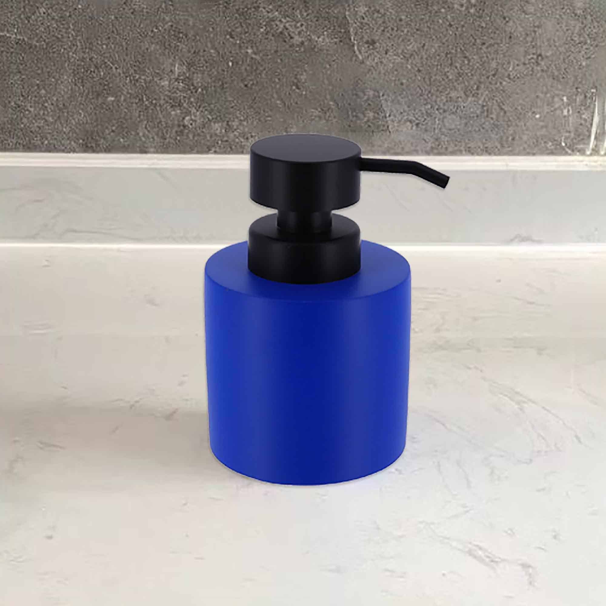 Evideco Concrete Cement Hand Soap Dispenser With Black Pump 10 Oz Refillable Design Blue Bathroom Accessories Soap & Lotion Dispensers