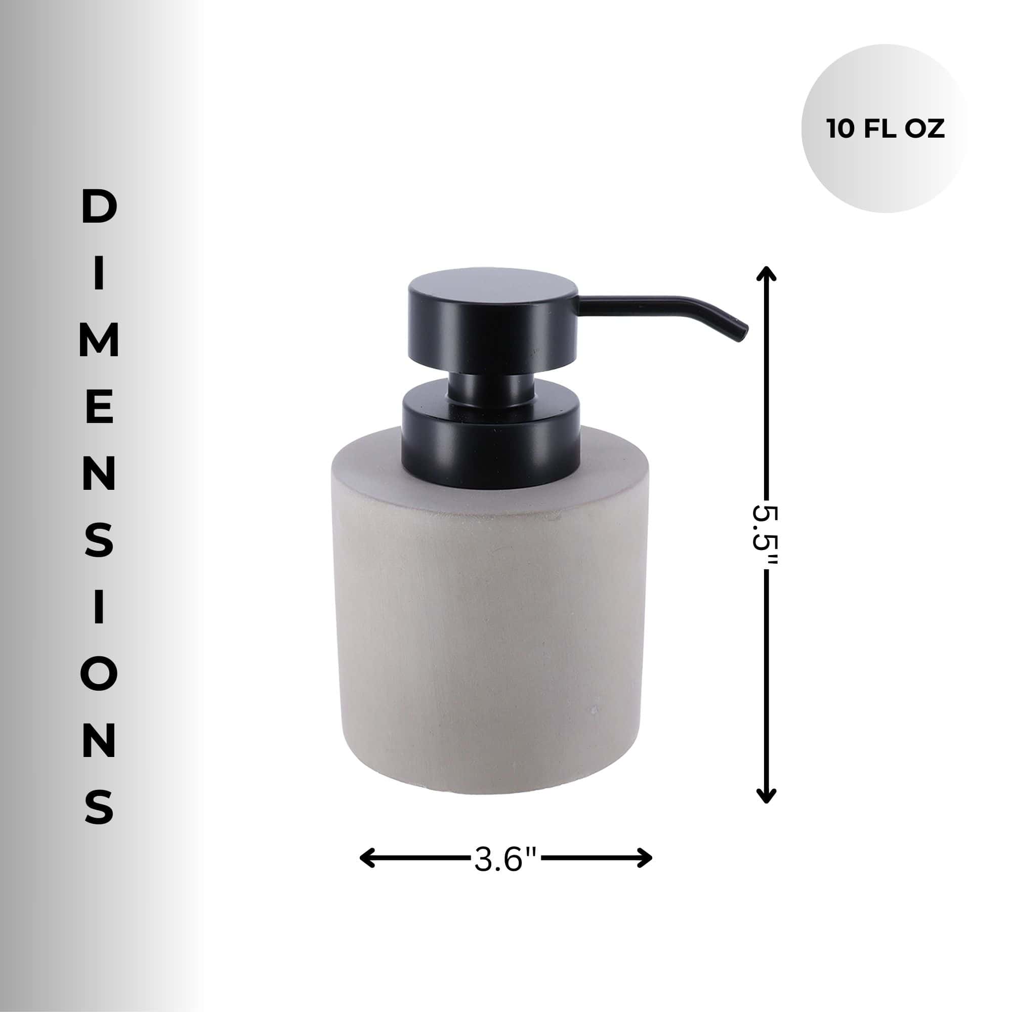 Evideco Concrete Cement Hand Soap Dispenser With Black Pump 10 Oz Refillable Design Gray Bathroom Accessories Soap & Lotion Dispensers