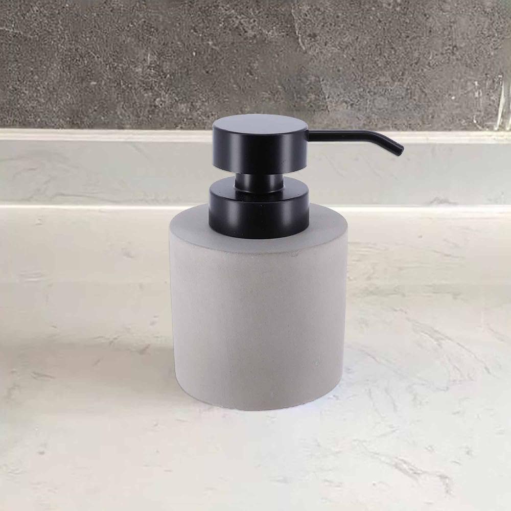 Evideco Concrete Cement Hand Soap Dispenser With Black Pump 10 Oz Refillable Design Gray Bathroom Accessories Soap & Lotion Dispensers