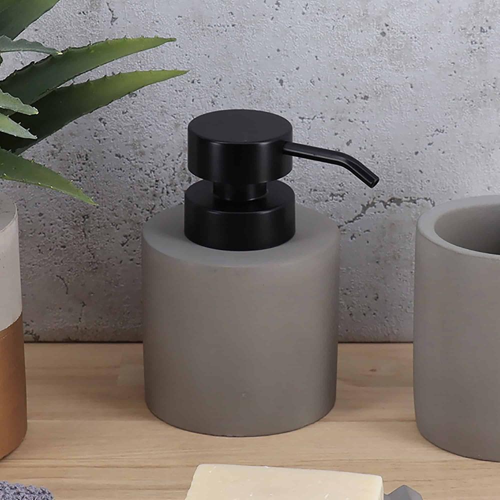evideco Concrete Cement Hand Soap Dispenser with Black Pump 10 Oz Refillable Design Gray Bathroom Accessories Soap & Lotion Dispensers
