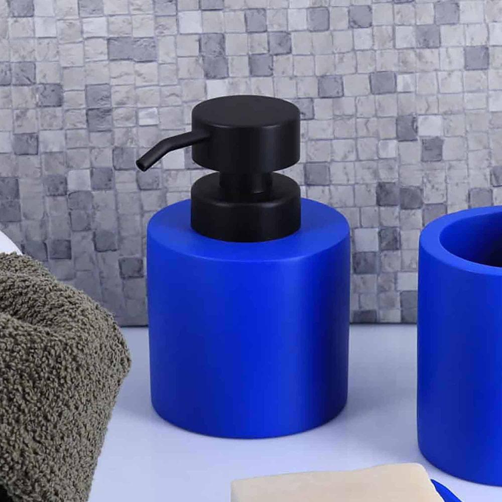 Evideco Concrete Cement Hand Soap Dispenser With Black Pump 10 Oz Refillable Design Blue Bathroom Accessories Soap & Lotion Dispensers