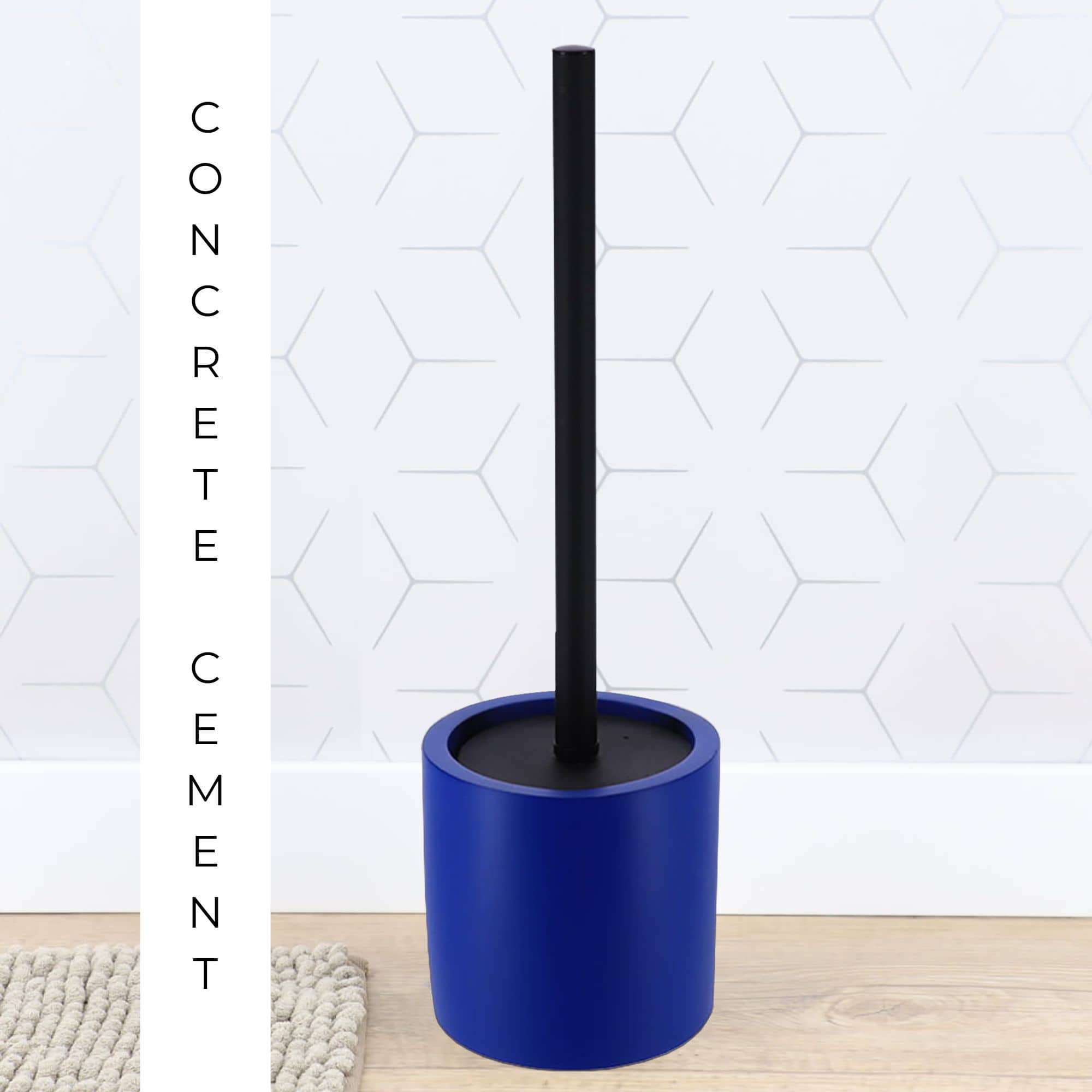 Evideco Concrete Cement Toilet Bowl Brush With Holder Durable Bathroom Accessory Set Blue Toilet Seats & Accessories Toilet Brushes