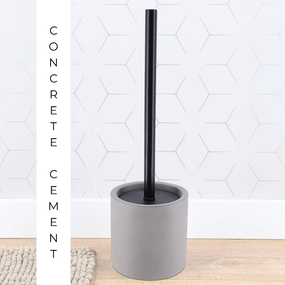 Evideco Concrete Cement Toilet Bowl Brush With Holder Durable Bathroom Accessory Set Gray Toilet Seats & Accessories Toilet Brushes