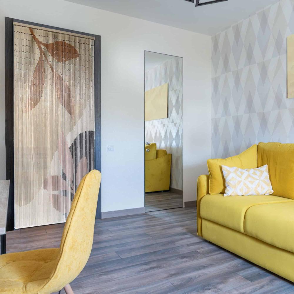 Evideco Decorative Beaded Door Curtain – Beige Autumn Leaves Design 36 X 79 Inches Natural Bamboo Beads For Home Decor Home Accessories Door Curtains