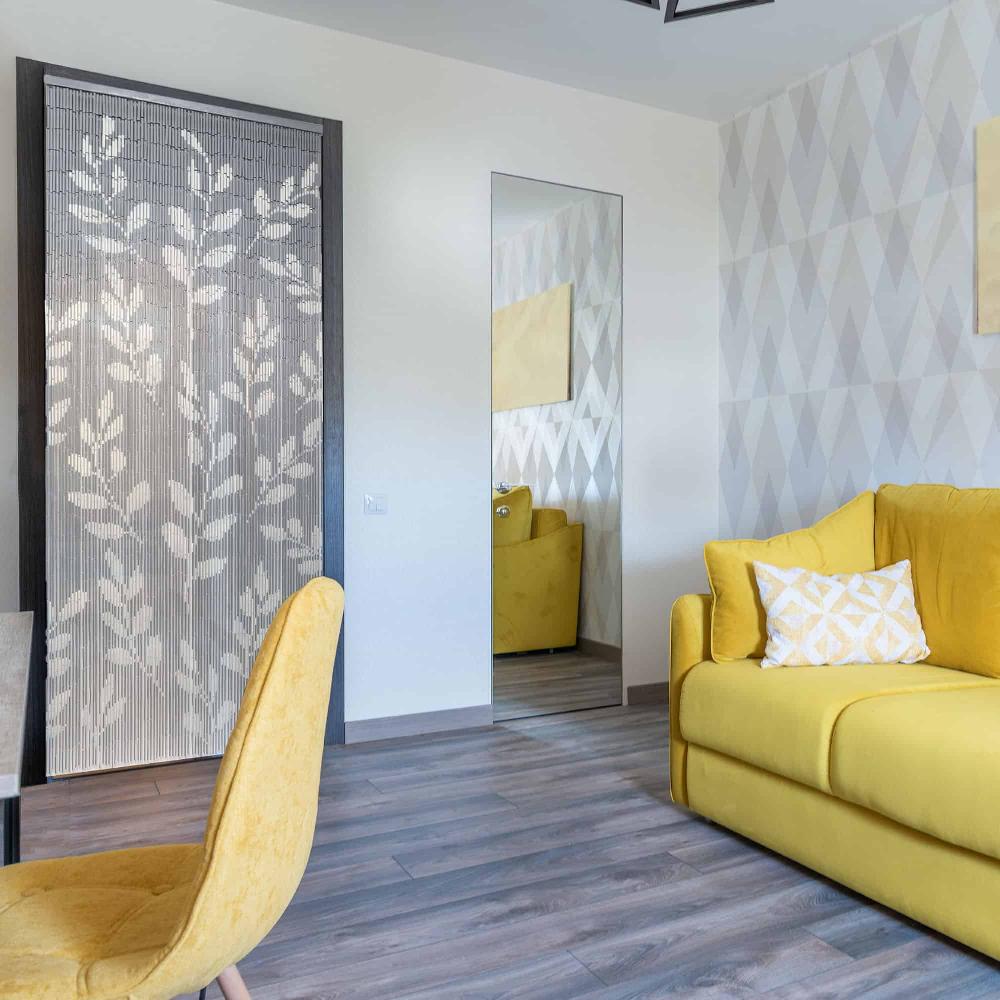 Evideco Decorative Beaded Door Curtain – Gray Branches Design 36 X 79 Inches Natural Bamboo Beads For Home Decor Home Accessories Door Curtains