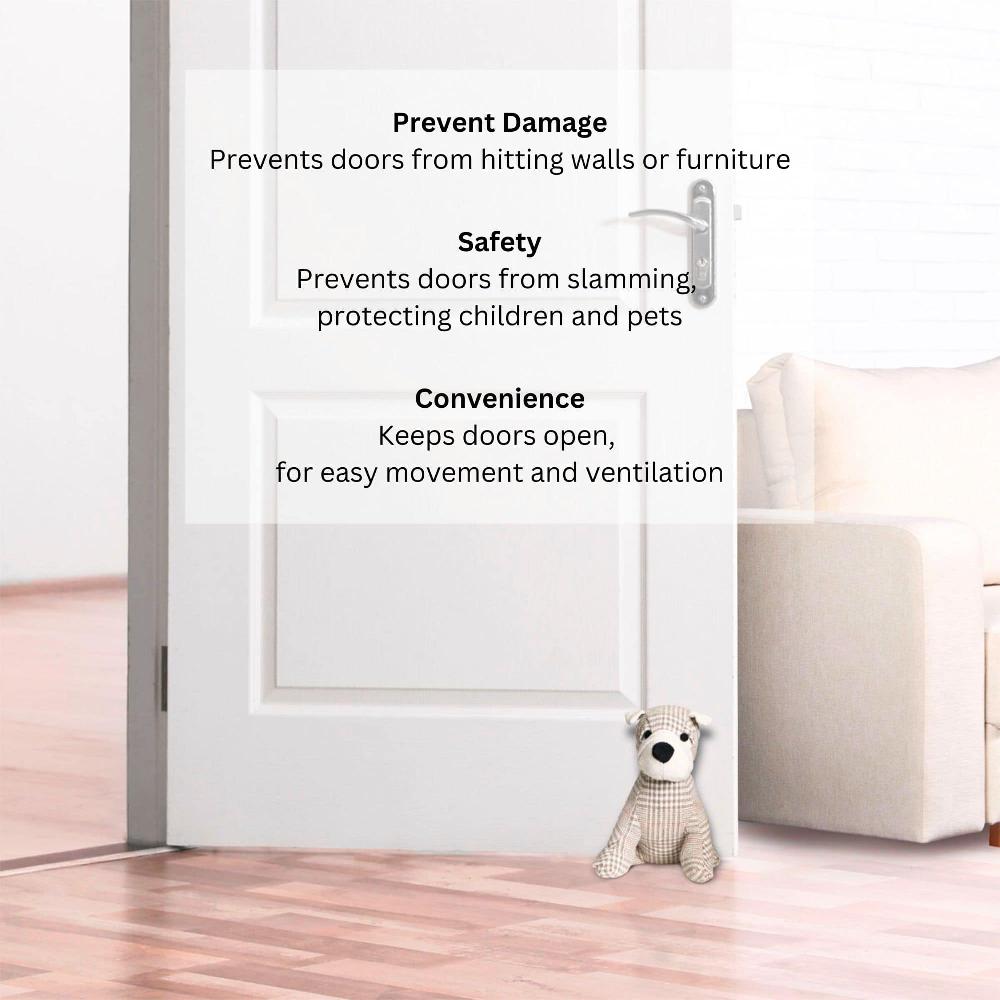 Evideco Decorative Dog Door Stop – 2.3 Lb. Weighted Door Stopper For Living Room Bedroom Or Office – Adorable Puppy Design Home Accessories Door Stops