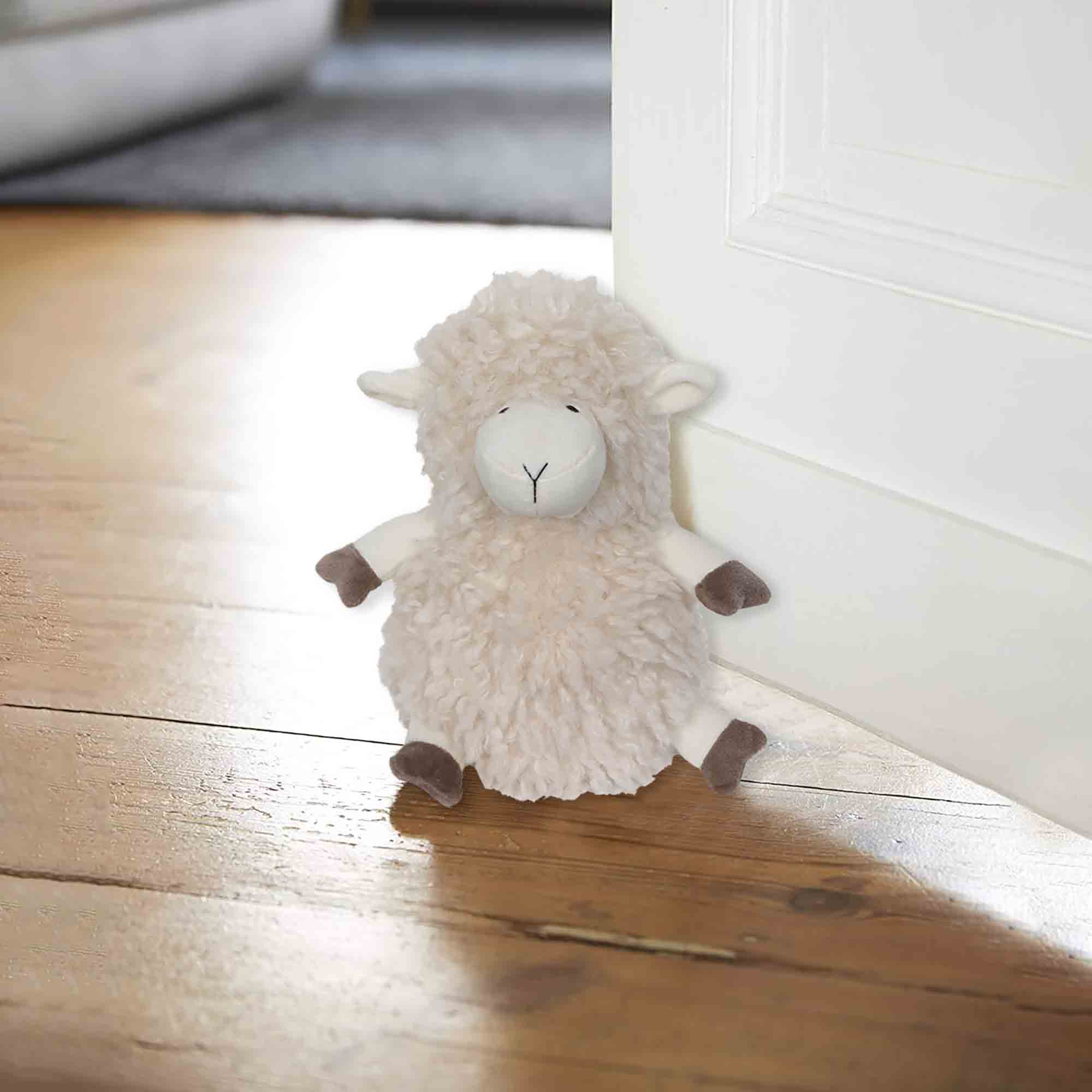 Evideco Decorative Sheep Door Stopper 2.3 Lb Weighted Ecru Home Accessories Door Stops