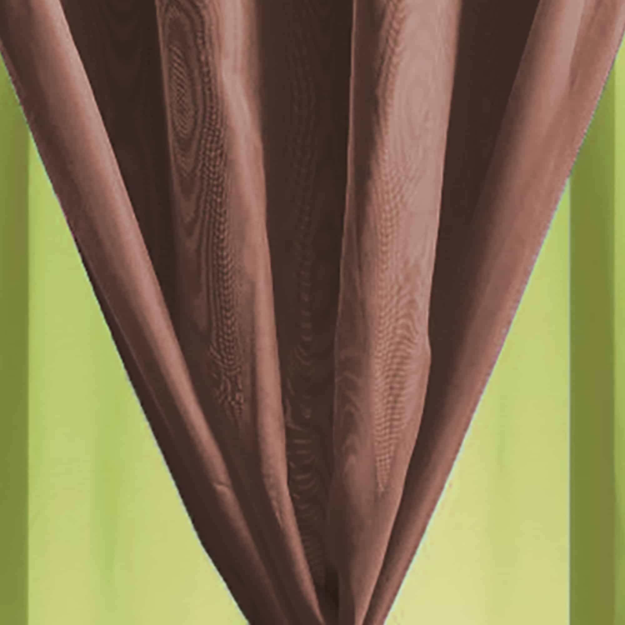 Evideco Double Layer Window Curtain Panel – Rich Chocolate And Pistachio Green Sheer Voile Curtain For Any Room – 95×55 Inches Home Accessories Window Curtains