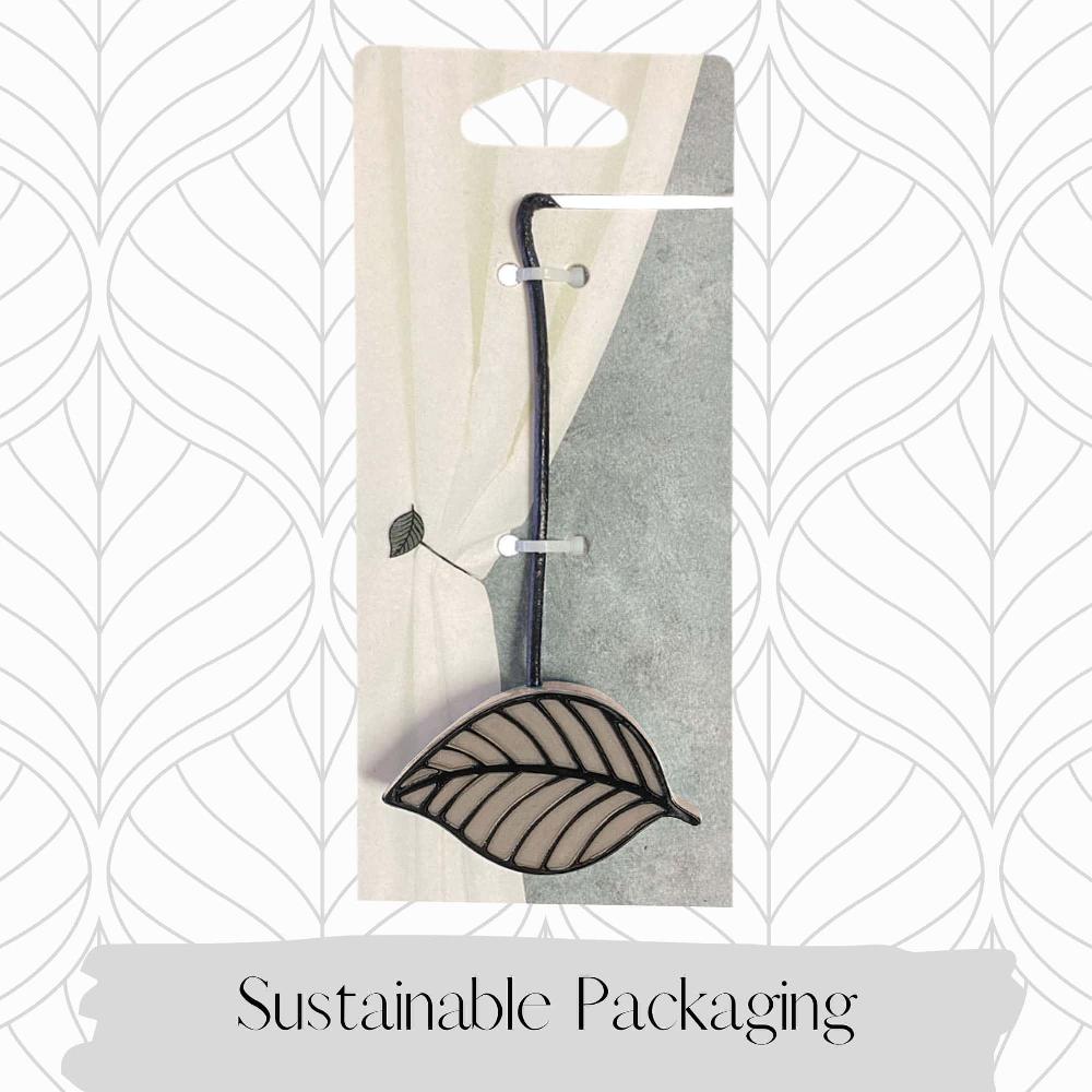 Evideco Duo Taupe Magnetic Curtain Holdbacks – Chic Leaf Motif In Resin – Versatile Accessories For Drapes And Curtains Home Accessories Tie Backs & Magnets