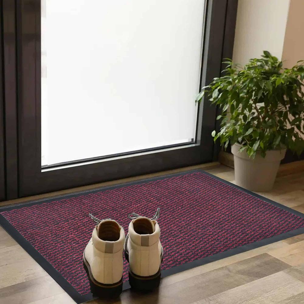 Evideco Durable Indoor/Outdoor Non-Slip Rubber Entrance Mat – 32″ X 24″ Red Ideal For Kitchens And Hallways Home Accessories Door Mats Indoor