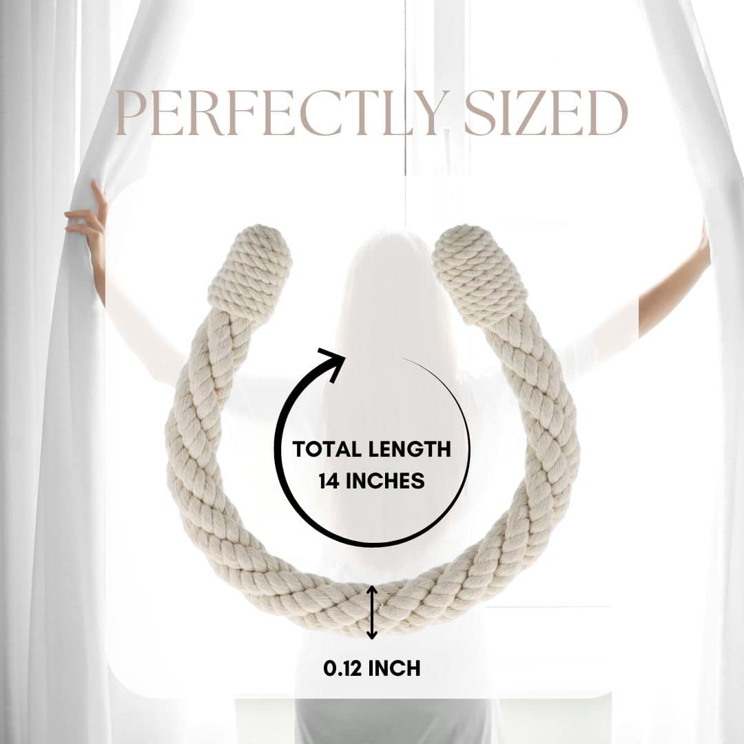 Evideco Elegant Rope Curtain Tie Back – Decorative Holdback For Drapes And Curtains – White Home Accessories Tie Backs & Magnets Textile Tiebacks