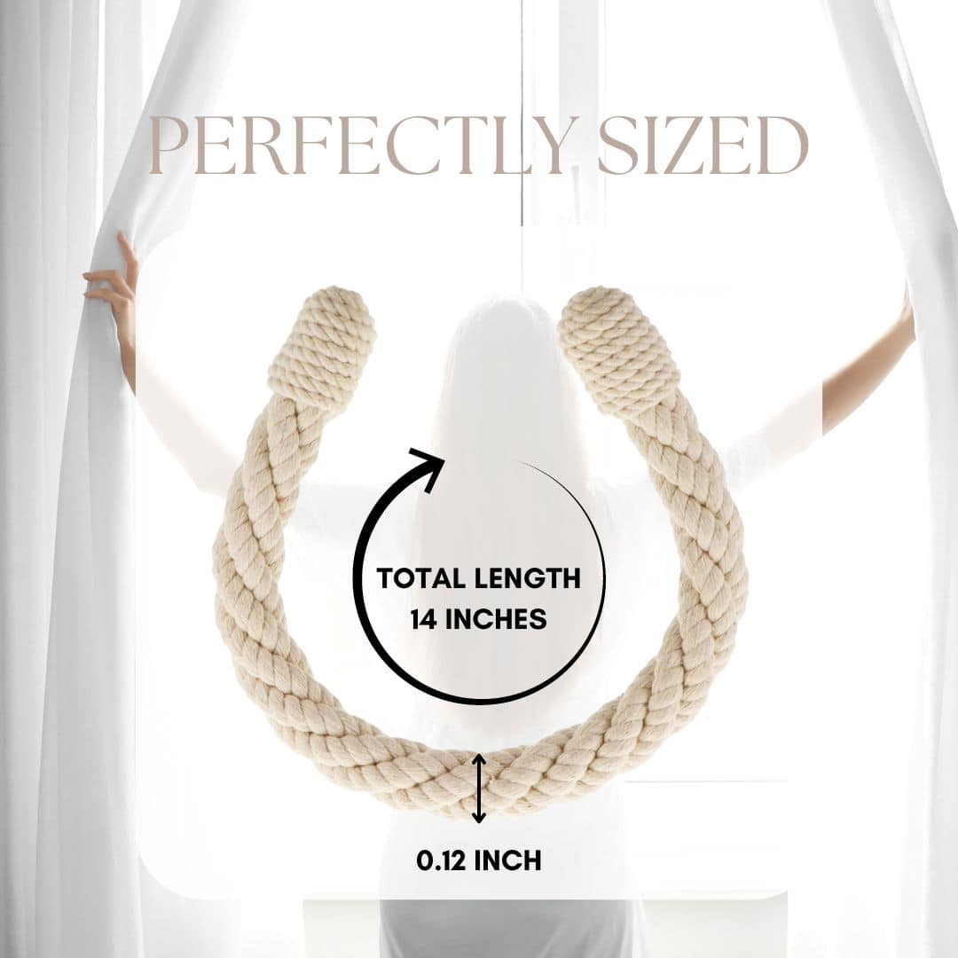 Evideco Elegant Rope Curtain Tie Back – Decorative Holdback For Drapes And Curtains – Ecru Home Accessories Tie Backs & Magnets Textile Tiebacks