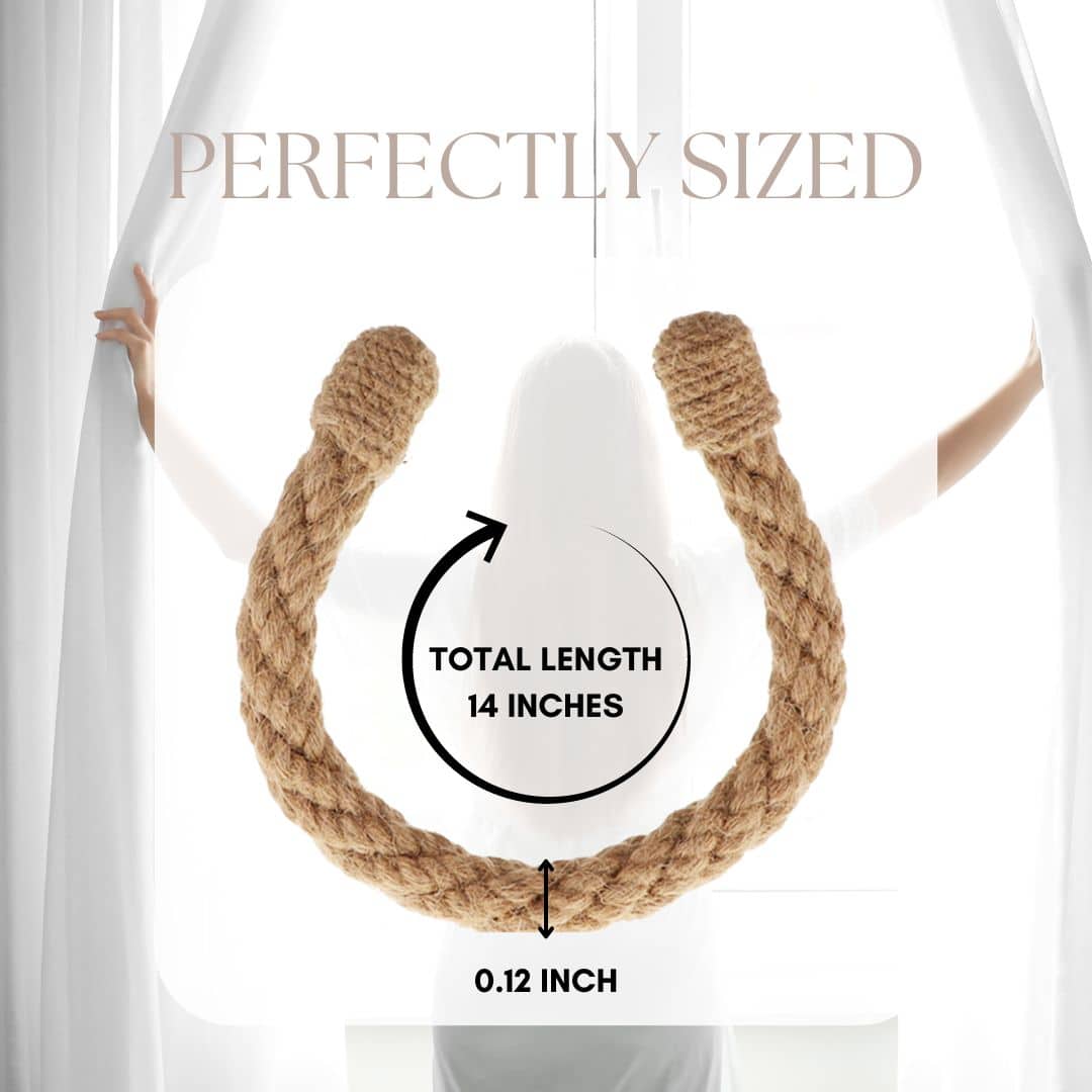 Evideco Elegant Rope Curtain Tie Back – Decorative Holdback For Drapes And Curtains – Jute Home Accessories Tie Backs & Magnets Textile Tiebacks