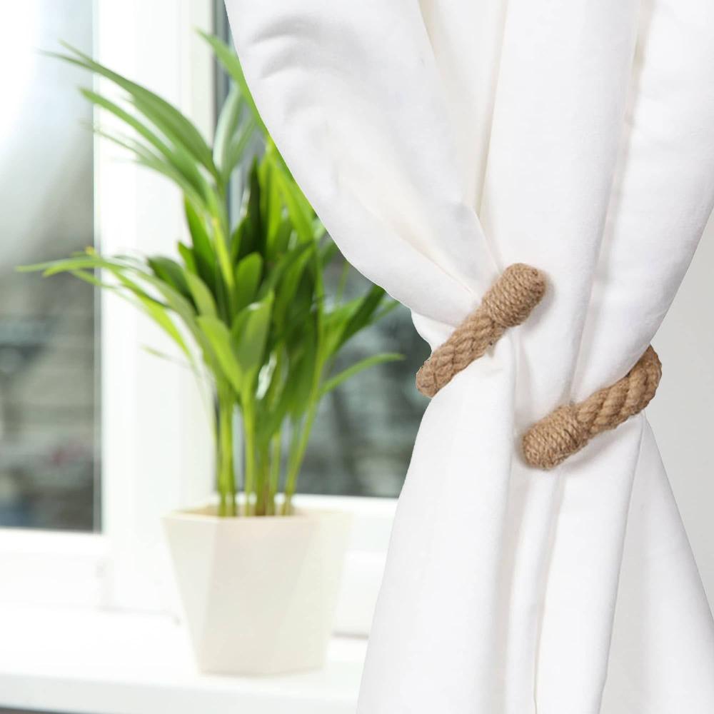 evideco Elegant Rope Curtain Tie Back – Decorative Holdback for Drapes and Curtains – Jute Home Accessories Tie Backs & Magnets Textile Tiebacks