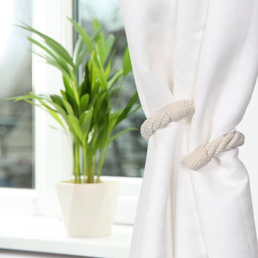 evideco Elegant Rope Curtain Tie Back – Decorative Holdback for Drapes and Curtains – White Home Accessories Tie Backs & Magnets Textile Tiebacks