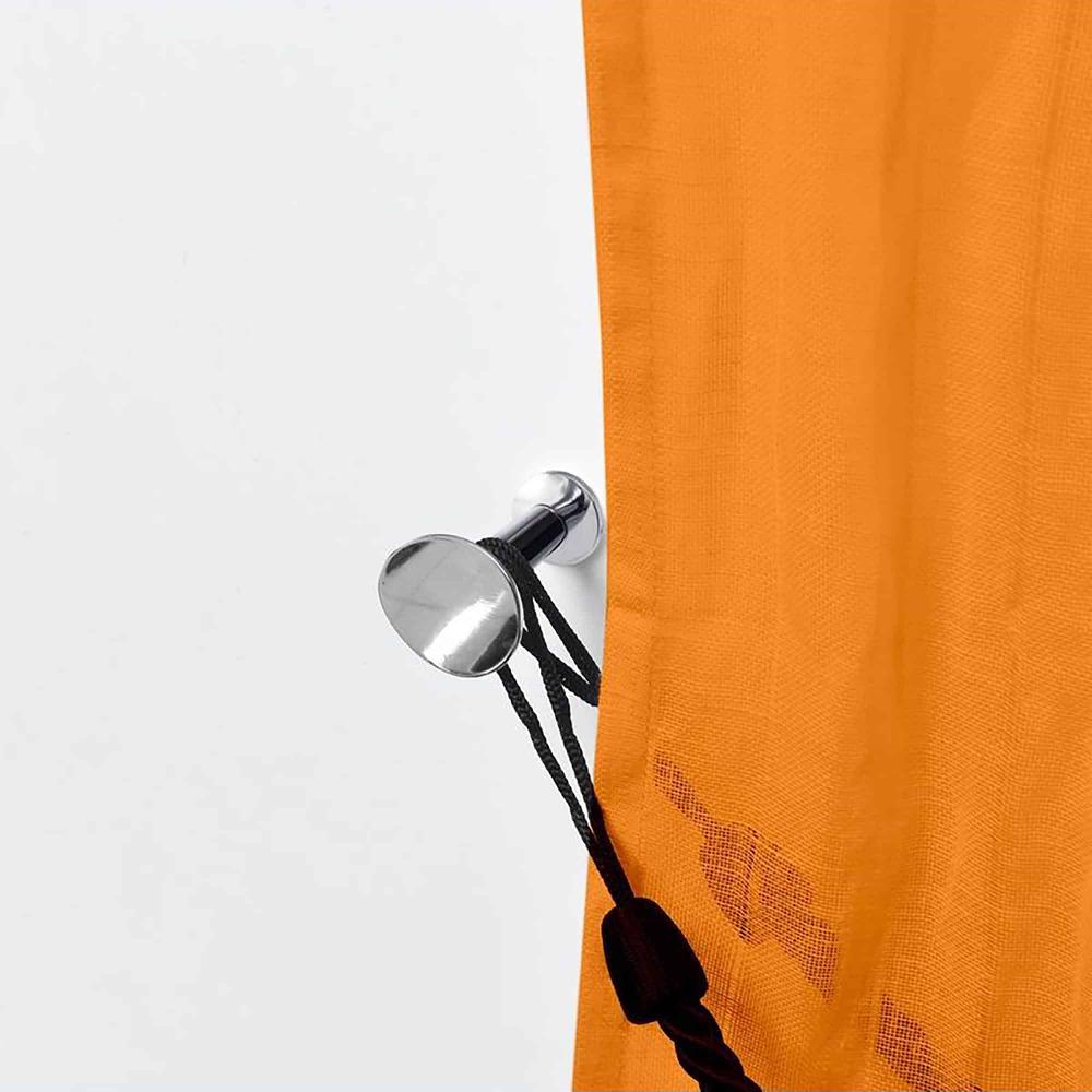 Evideco Elegant Round Design Curtain Tieback Hooks – Set Of 2 Adhesive Drapery Holdbacks – Chrome Home Accessories Tie Backs & Magnets Metal Tie Backs Small Tie Backs For Window Sheers