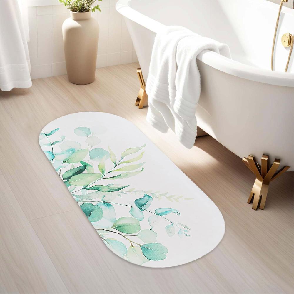 Evideco Eucalyptus Mist Runner Bath Mat 40×18 – Ultra Absorbent Quick Dry Rug With Anti-Slip Rubber Backing Bathroom Mats & Rugs Bath Mat Runners