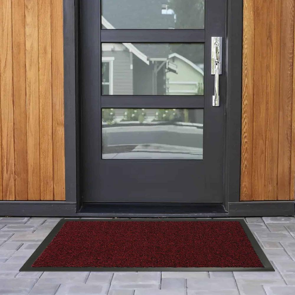 Evideco Extra Large Red Heavy-Duty Door Mat – 48″ X 32″ Non-Slip Perfect For High Traffic Areas Home Accessories Door Mats Indoor
