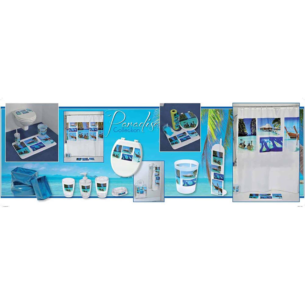 Evideco Extra Long Shower Curtain Polyester Beach 79″L X 71″W Shower Accessories Shower Curtains