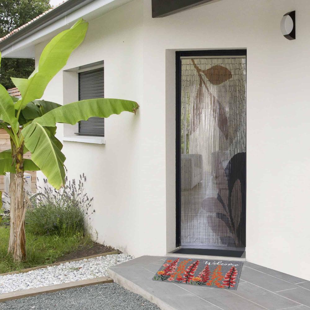 Evideco Floral Welcome Door Mat – Heavy-Duty Coir Mat 30″ X 18″ – Durable Non-Slip Indoor/Outdoor Perfect For High-Traffic Entrances Home Accessories Door Mats