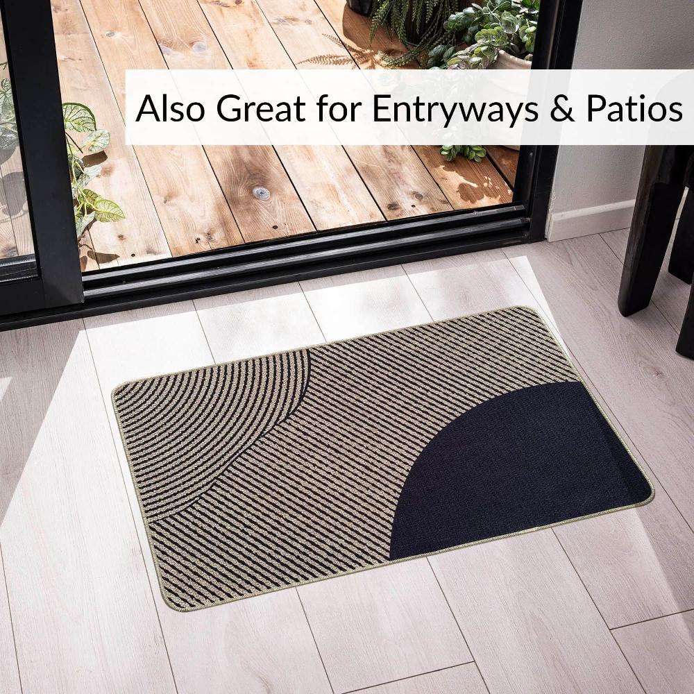 Evideco Geometric Beige Kitchen Mat 20×32 Inches Home Accessories Kitchen Mats