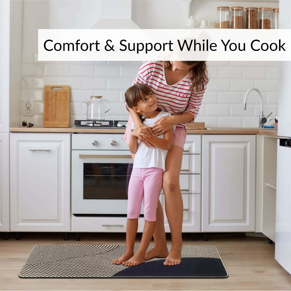 Evideco Geometric Beige Kitchen Mat Set Home Accessories Kitchen Mats