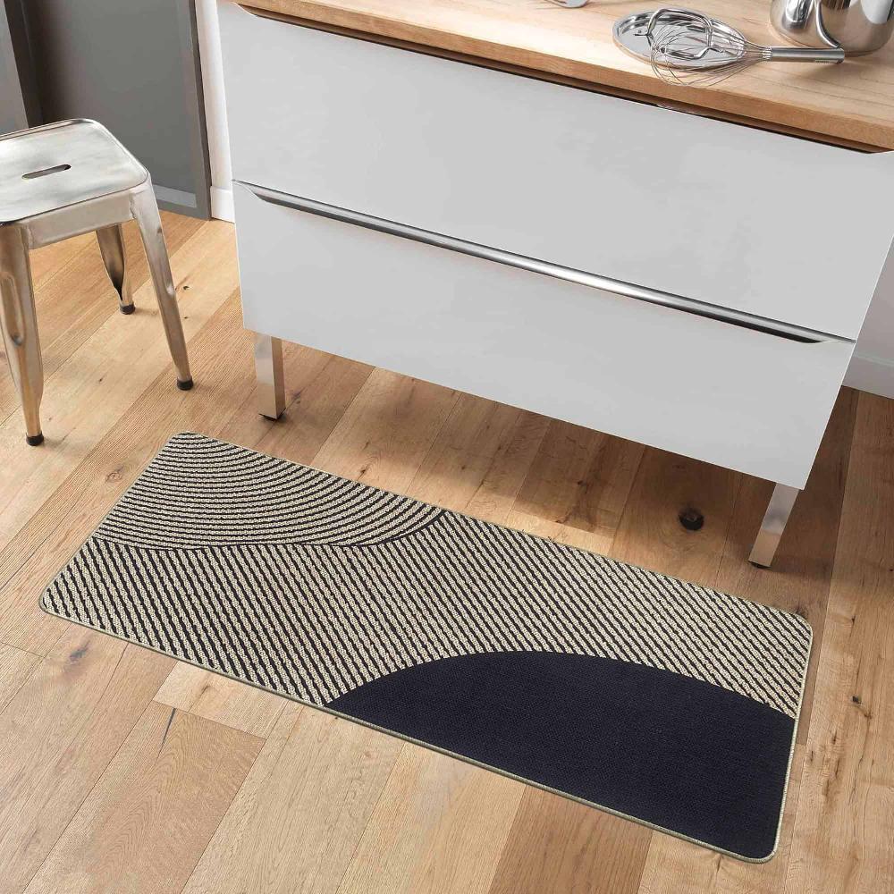 evideco Geometric Beige Kitchen Runner Rug 20×48 inches Home Accessories Kitchen Mats